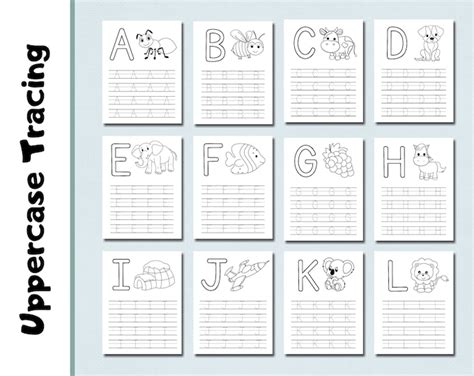 Buy Printable Worksheets Trace the Letters Uppercase A - Z Preschool ...
