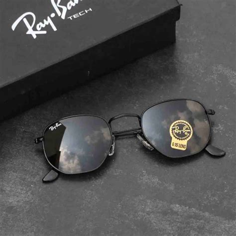 RAY-BAN New Stylish Attractive Black & Black 3447 Round Sunglass For U ...