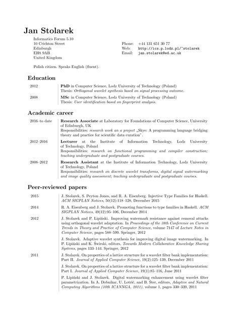 Image result for Computer Science CV