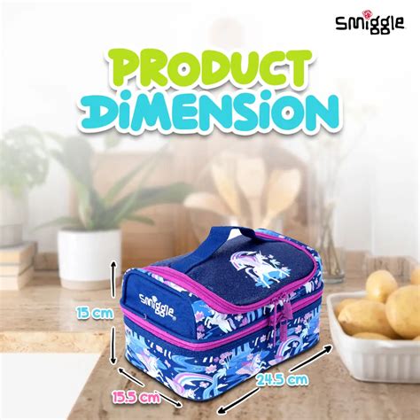 Buy Smiggle Away Double Decker Lunch Bag for Kids, Navy Blue, 3Y ...