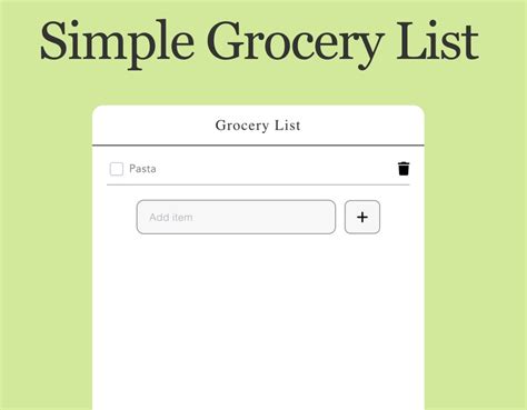 Collaborative Grocery Planners : Simple Grocery List