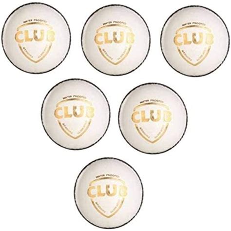 RANAC Sports Club Leather Cricket Ball, Pack of 6 (White) : Amazon.in ...