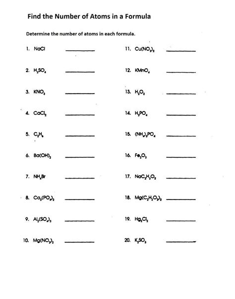Counting Atoms Worksheet Answer Key 的图像结果