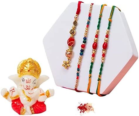 To The Nines Elegant Rakhi for Bhaiya, Bhabhi and Kids with Ganpati ...