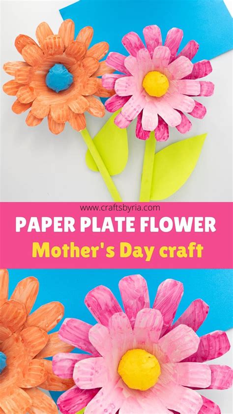 Paper Plate Flower Craft Colorful Paper Plate Tulip Flower Mother's