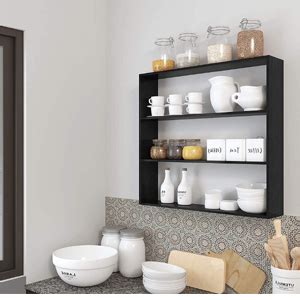 Uteez Wooden Wall Kitchen Rack Wall Mounted Racks, Organizer, Shelf for ...