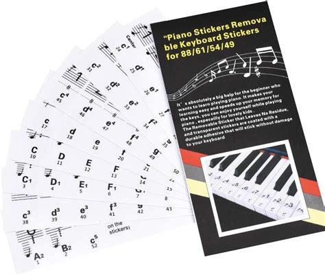 Neowood Piano Stickers Labels for 37, 49, 54, 61, 88 Keys Keyboard ...
