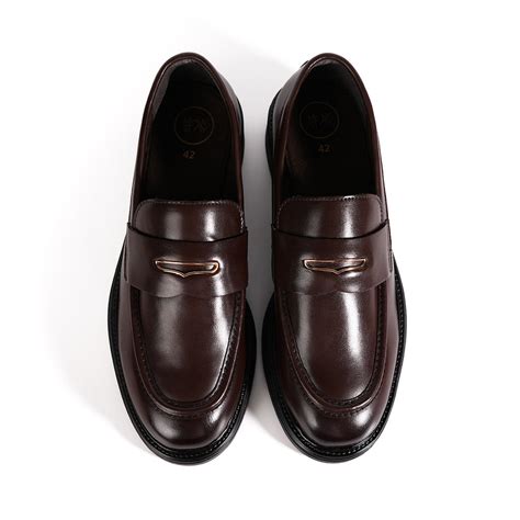 Monkstory Cosmopolitan Gold Embellished Penny Loafers - Brown