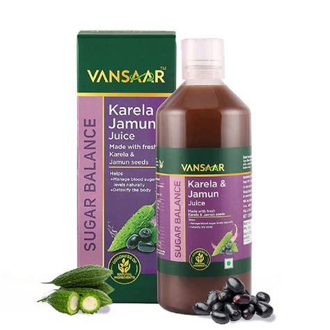 Vansaar Karela & Jamun Juice-1L| Blood sugar level management ...