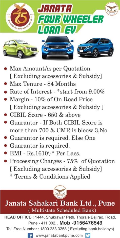 Janata Four Wheeler EV - Janata Sahakari Bank Ltd., Pune