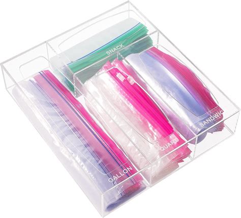 Amazon.com: Layhit 2 Set Acrylic Bag Storage Organizer Zip Baggie ...
