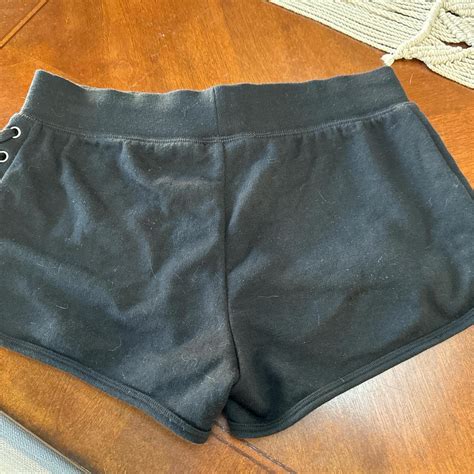 Victoria Secret Pink black short shorts, with side... - Depop