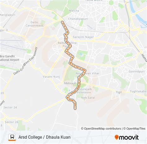 523a Route: Schedules, Stops & Maps - Arsd College / Dhaula Kuan (Updated)