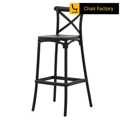 Modern Black Bar Stool with Stainless Steel for Bars | Chair Factory