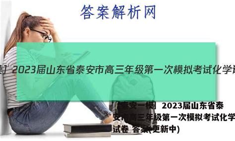 [泰安一模]2023届山东省泰安市高三年级第一次模拟考试化学试卷 答案(更新中) - 答案城