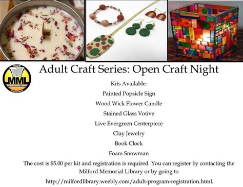 MMLs Adult Craft Series: Open Craft Night, Online event, Milford, Iowa ...