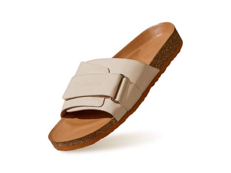 Cork Slides : Tan-White