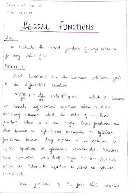 Bessel function in mathematical physics - Computational Physics - Studocu