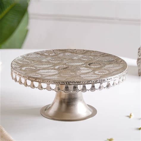 Filigree Metal Cake Stand Silver Online - Premium Cake Stand | Nestasia