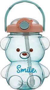 DENFY Sipper Water Bottle for Kids, Cute Cartoon Teddy Bear School ...