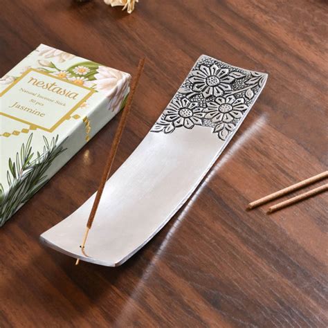 Rectangular Floral Incense Holder With Jasmine Incense Sticks Online ...