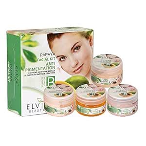 ELVIS BEAUTY Papaya Facial Kit for Home Use-Anti Pigmentation Kit 4x50g ...