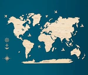 adinfinitum Wooden World Map Wall Decor Price in India - Buy ...