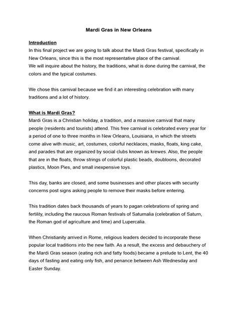 Image result for Sample of Mardi Gras Introduction Script