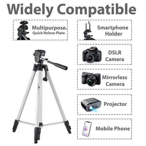 Buy Powerpak Photo-X5 4.5ft/53'' Flat Tripod for Smartphones & Cameras ...