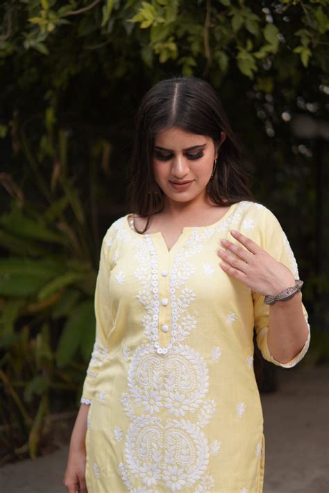 Light Yellow Chikankari Co-Ord Set-Custom Made – Desire Label