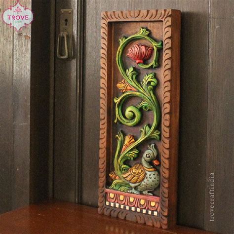 Hand Carved Decorative Panels - Annapakshi & Lotus – Trove Craft India