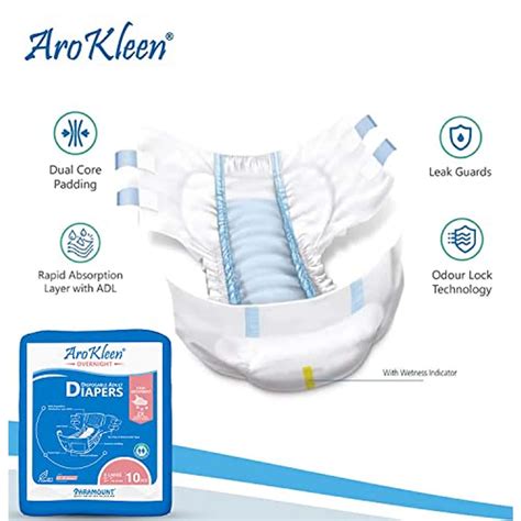 Buy AROKLEEN OVERNIGHT ADULT DIAPER TAPE STYLE EXTRA LARGE (WAIST SIZE ...