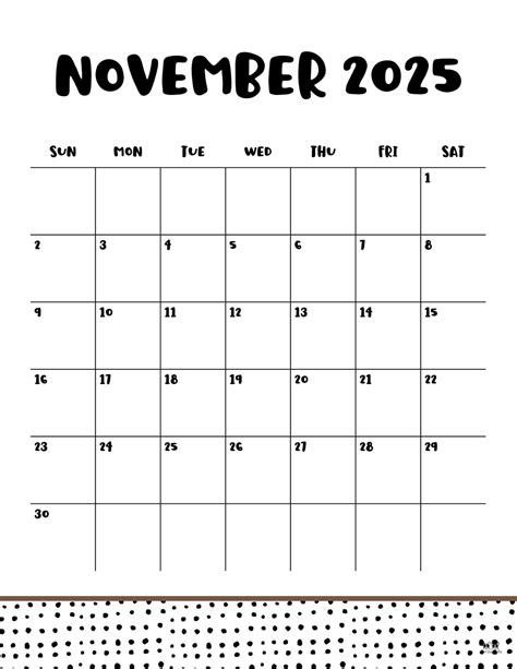 November 2025 Calendars - 107 FREE Printables - PrintaBulk