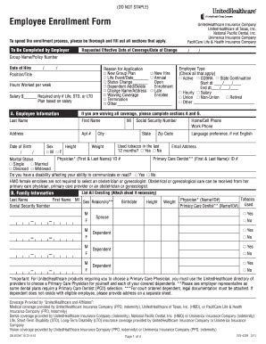 UnitedHealthCare Employee Enrollment Form 2011-2026 - Fill and Sign ...