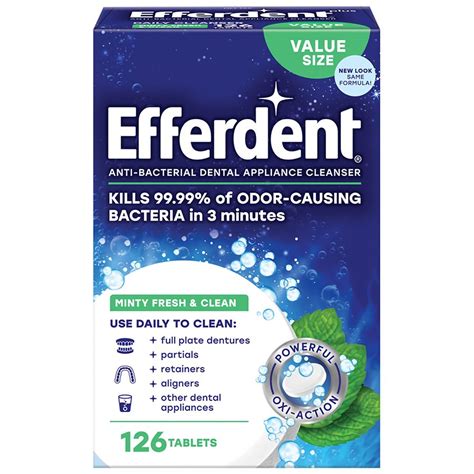Efferdent Plus Anti-Bacterial Denture Cleanser Mint | Walgreens
