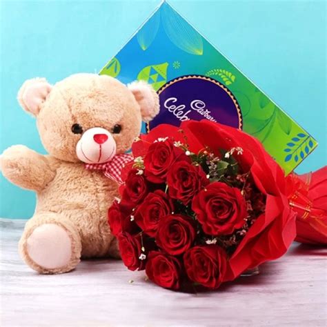 Order Roses Teddy And Chocolates Gifts online | Get same day delivery ...