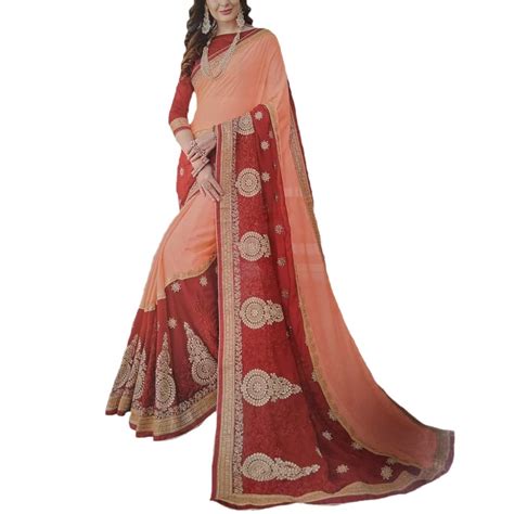 Buy sanket monare Women's Banarasi Chiffon Saree with Blouse Piece ...