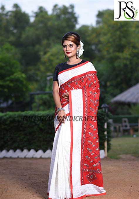 Best Online Saree store, Silk Kantha Saree online - Ram Shyam Handicrafts