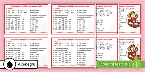 Scăderea 0-1000 fără trecere peste ordin – Fișe clasa a II-a
