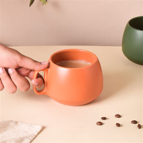 Terracotta Brown Round Mug 350 ml Online - Premium Coffee Mug | Nestasia
