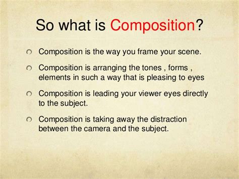 Photography composition presentation