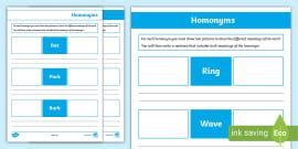 Homophones And Homonyms — Twinkl South Africa - Twinkl
