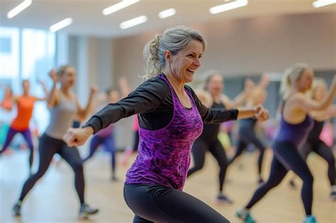 Dynamic fitness class with a variety of exercises | Premium AI ...