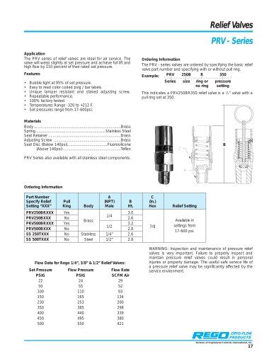 pressure relief valve - Rego Europe - PDF Catalogs | Technical ...