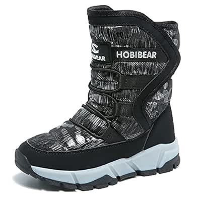 Buy GUBARUN Boys Snow Boots Kids Outdoor Warm Shoes Waterproof (Black1 ...