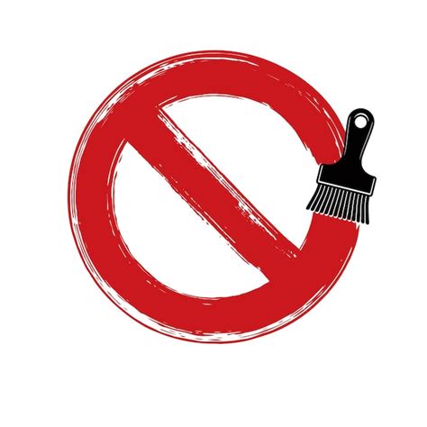 Vector art hand-painted prohibition sign, ban symbol drawn with ...