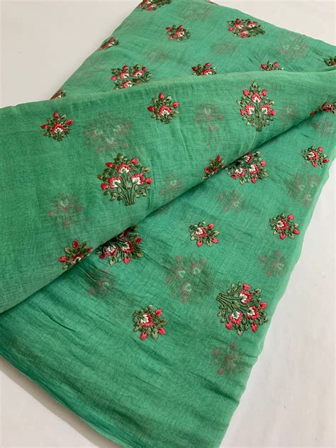 Buy embroidered chanderi fabric online | Chanderi fabric online. – Akrithi