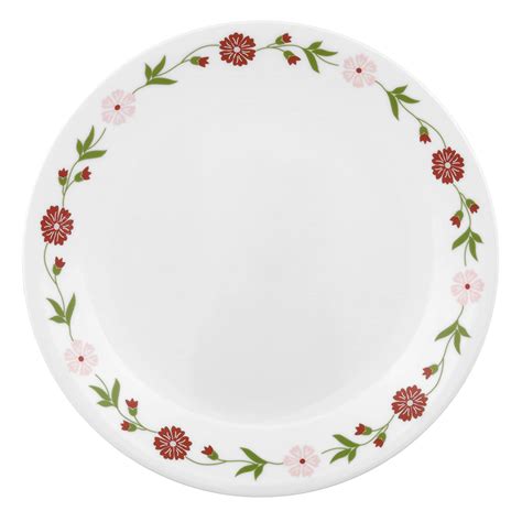 Buy Corelle Spring Pink Glass Medium Plate Pack of 6, 21CM, Multicolor ...