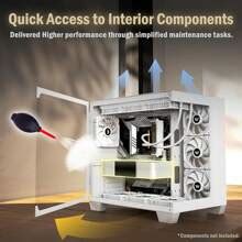 KEDIERS PC CASE ATX 9 PWM ARGB Fans Pre-Installed, Mid-Tower Gaming PC ...