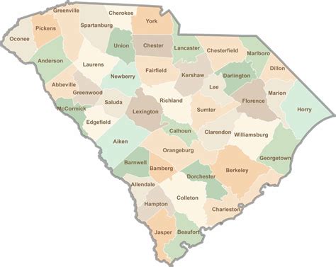 South Carolina County Map - US County Maps